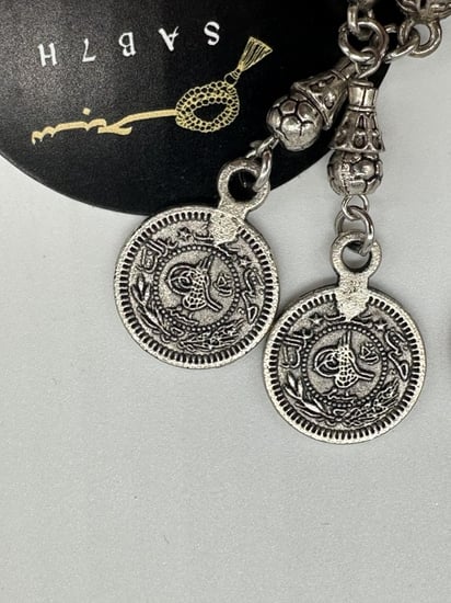 سبحة يسر البحر الاحمر مطعم بالفضه وتراب الفيروز وتراب المرجان