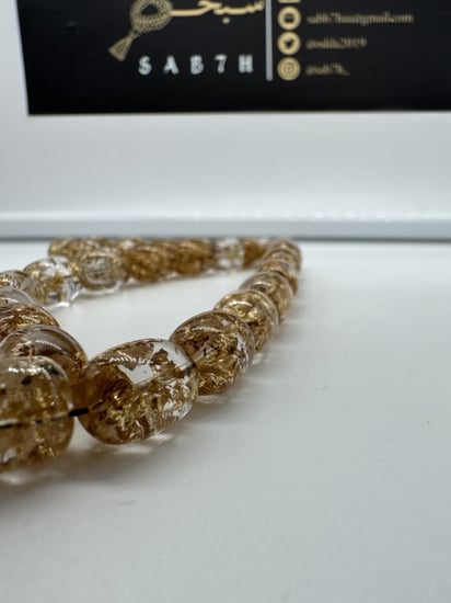 سبحة فاتوران تركي محشر بورق الذهب عدد الخرز 33