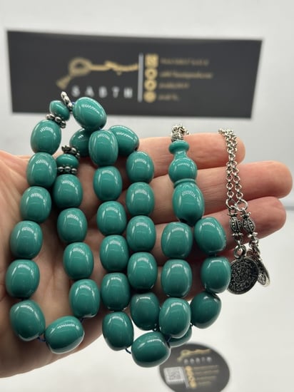 سبحة فاتوران لون فيروزي عدد الخرز 33