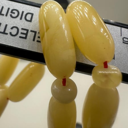 سبحة كهرمان بولندي حر  تعجين بياض