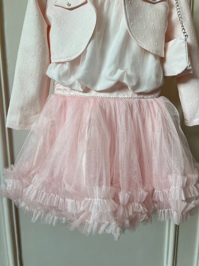 تايور كوتون كاندي  5 قطع( بلوزة+جاكيت+تنورة+شنطة+طوق)