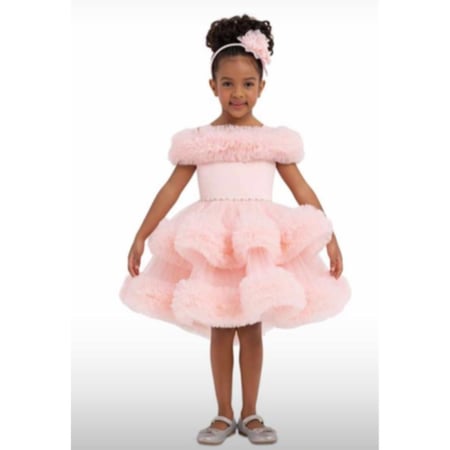 فستان منفوش بطبقات التول