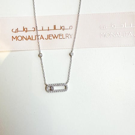 سلسال ميسكا أنيق باللون الفضي .(N1029)