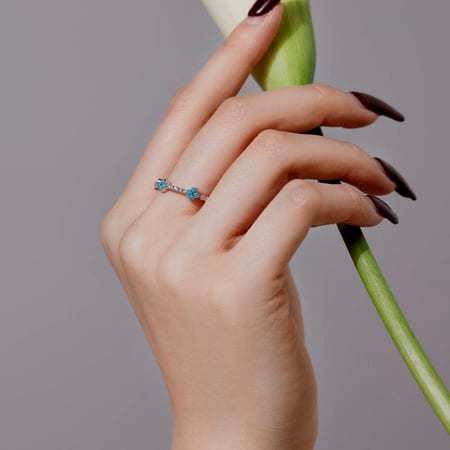 خاتم أنيق باللون / الفضي(R441)