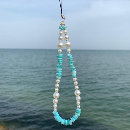 تعليقه جوال حجر فيروزي مع لولو