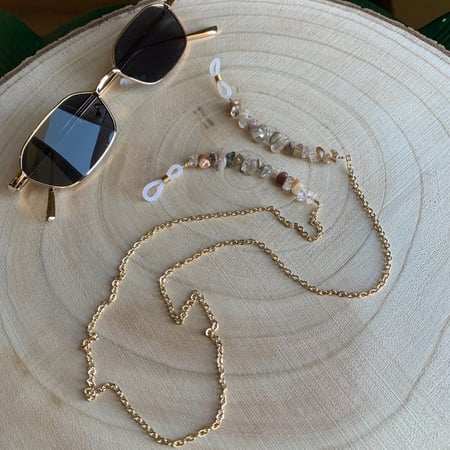 سلسلة نظاره مع حجر بني ورمادي