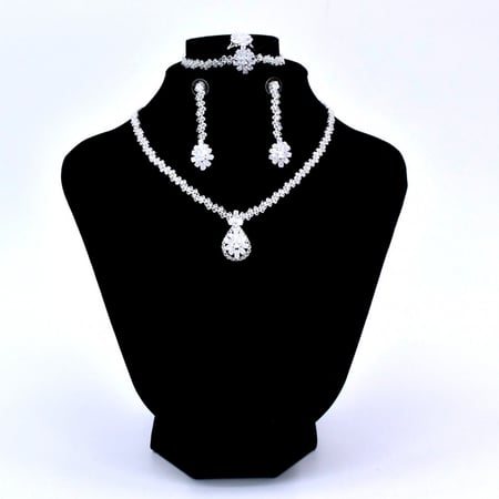 إكسسوار طقم نسائي فضي 5 قطع