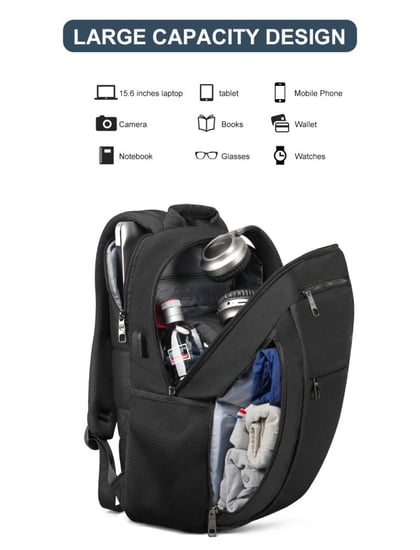 شنطة حقيبة ظهر مثالية للطلاب و رجال الأعمال من براند TIGERNU مقاس 15.6 مواد عالية الجودة مضادة للماء والحشف