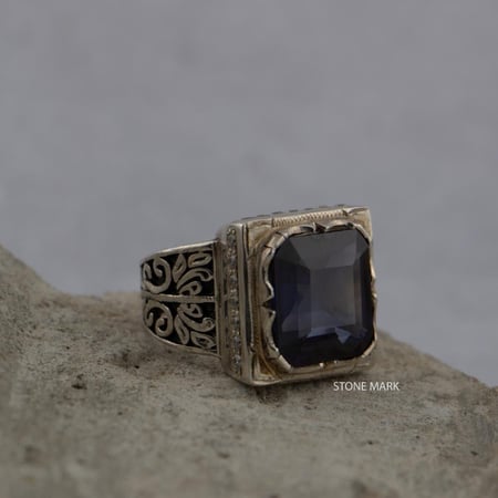 خاتم زفير بانكوك (صناعي) مرصع زركون صياغة الشريف