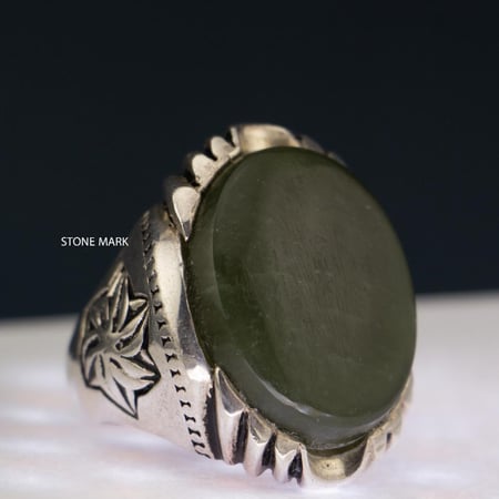 خاتم بحجر يشم صياغة العديل