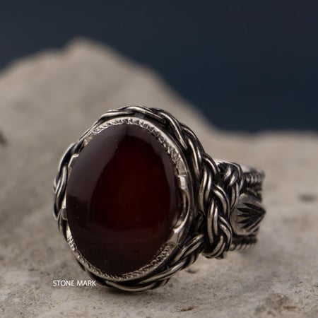 خاتم عقيق كرزي صياغة الوليف