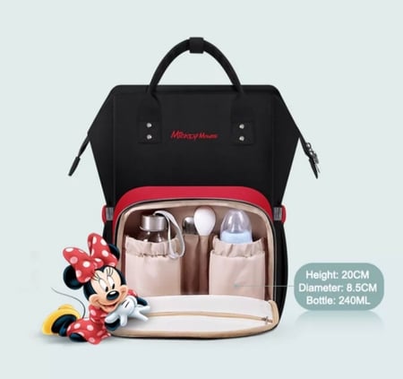 شنطة ديزني لاحتياجات الاطفال والمواليد مرفق معها سخان للرضعة وعلاقات للعربية