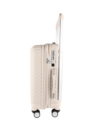 حقيبة سفر جلد بيج كبينة طيران