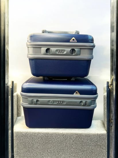 طقم شنطة مجوهرات وذهب فايبر بقفل مقاس12/10