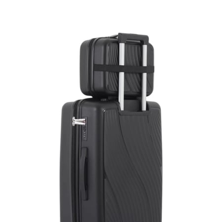 طقم شنط سفر ضد الكسر من AVIATOR مكون من 5 قطع مع شنطة مكياج - مصنوع من مادة البولي بروبلين التي تتميز بالقوة والمتانة