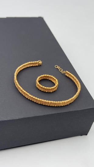 سوارة مع خاتم ذهب عيار 21