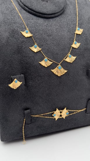 طقم ذهب عيار 21