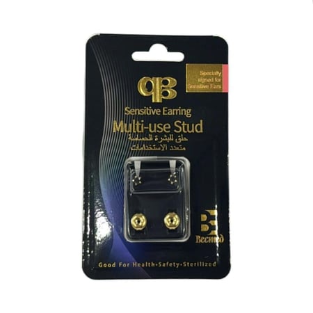 حلق ذهبي زهرة اسود بلو كارد  RC01Y