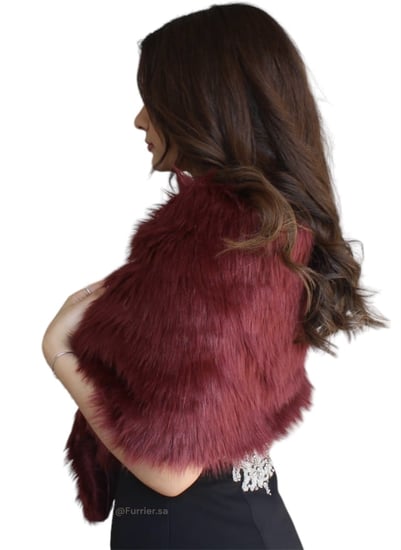 شال فورير عنابي