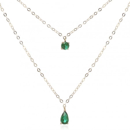 عقد ذهب مرصع باحجار الزركون