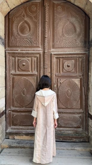 جلابية مغربي بني وبيج أطفال