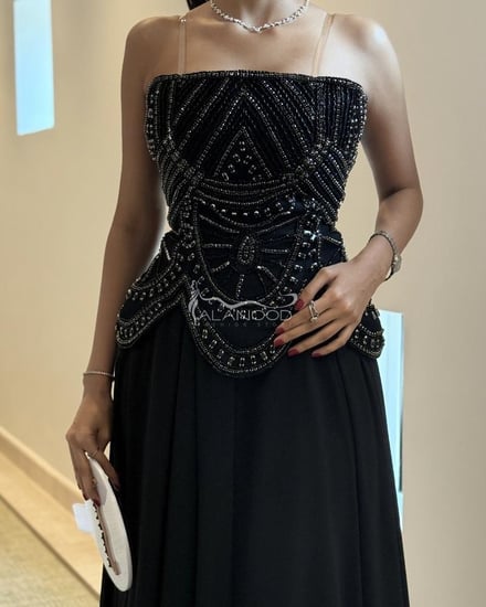 فستان سهرة كرستال فخم وانيق