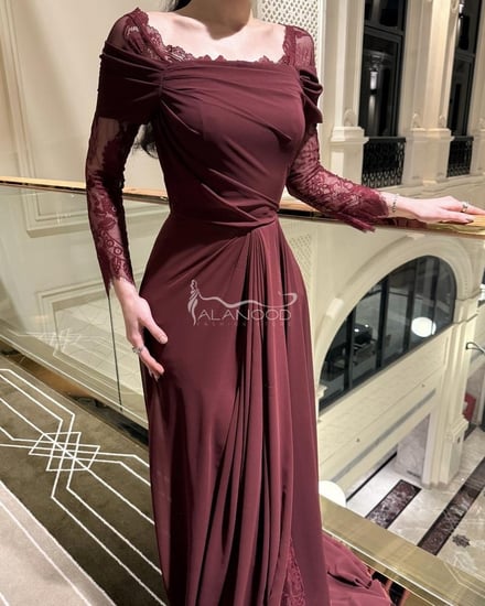 فستان سهرة دانتيل عودي