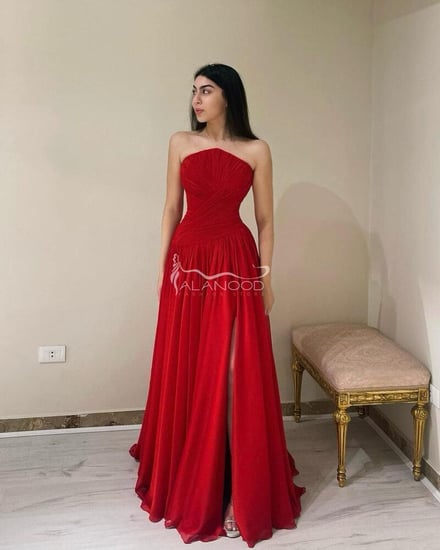 فستان ناعم احمر