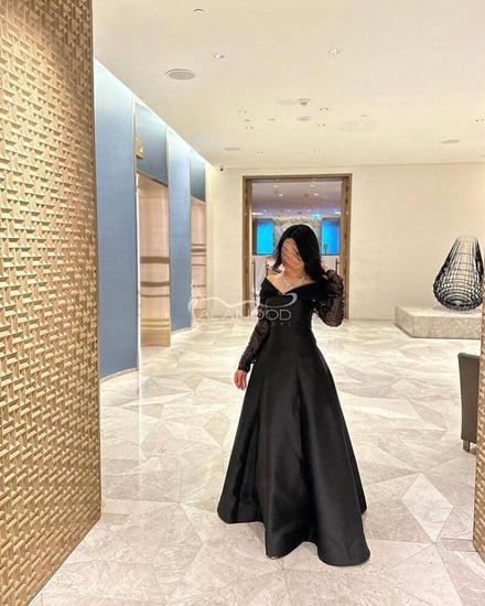 فستان سهرة اسود محتشم