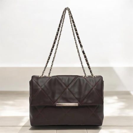 شنطة - حقيبة سلسلة متداخلة مطرزة بالماس، حقيبة يد عادية، حقيبة كتف عصرية، حقيبة عبر الجسم، إبزيم مزدوج، سلسلة مزدوجة، حقيبة غطاء متدلية