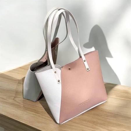 شنطة - حقيبة كتف للبنات - جلد اصطناعي خفيف الوزن مع مقبض أعلى، مثالية للتنقل اليومي والسفر