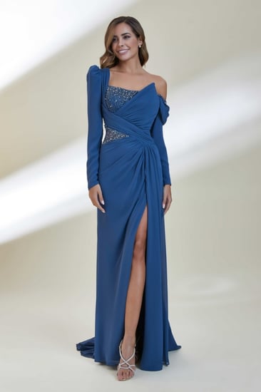 فستان زها - ازرق