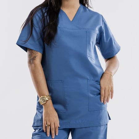 سكراب طبي لون سماوي غامق شكل اكس