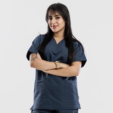 سكراب طبي لون ازرق جنزي شكل اكس