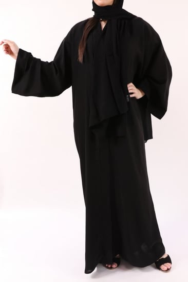 0016عباية ساده بكم مربع