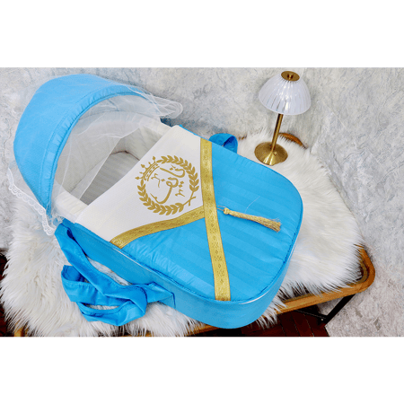 هدايا شيال اطفال مع تطريز الإسم لون أزرق