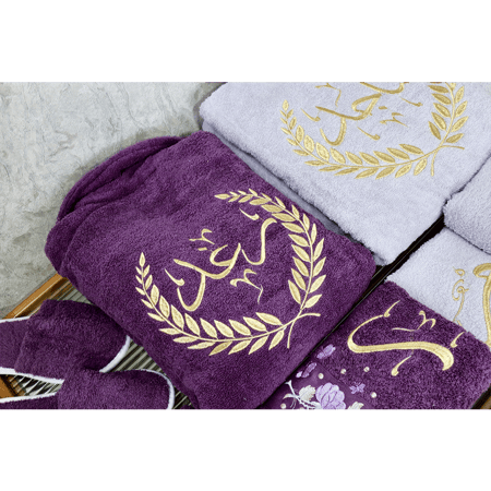 ارواب حمام عرسان ثقيلة وفاخرة لمسة تطريز