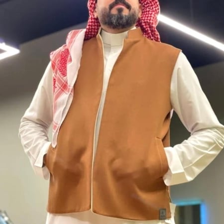 سديري دبل فيس بيج جملي مميز لمسة تطريز