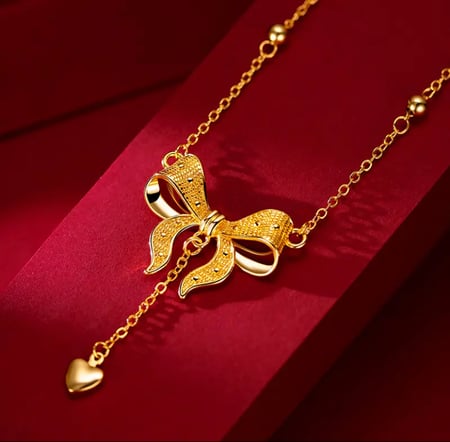 قلادة القوس الفاخرة الفائقة المطلية بالذهب عيار 24 قيراطا