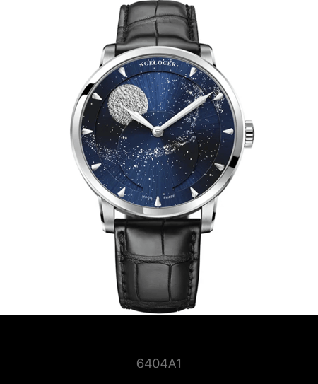 ساعةالعلامة التجارية Moonphase AGELOCER الساعات الفاخرة رجالي سويسرا تصميم مراحل القمر