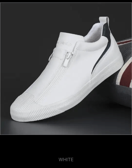 أحذية رياضية عصرية للرجال لخريف 2023 أحذية خفيفة من الجلد المصنوعة يدويا ذات نعل ناعم للرجال