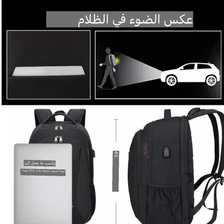 ‎ حقيبة ظهر للأعمال الخاصة بالسفر ضد السرقة ومزودة بمنفذ شحن يو إس بي مناسبة لأجهزة الكمبيوتر المحمولة مقاس 15.6 بوصة مناسبة للرجال والنساء وطلاب المدارس الجامعية