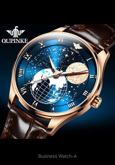 ساعةالعلامة التجارية Moonphase AGELOCER الساعات الفاخرة رجالي سويسرا تصميم مراحل القمر