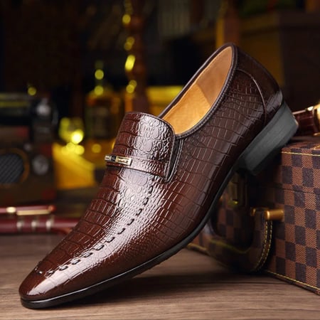 ‎أحذية جلدية رجالي بولي Luxury الفاخرة التمساح نمط رجال الأعمال