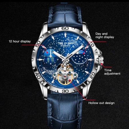 بيندو ساعة رجالى الحركة التلقائية مضيئة ساعة يد fro مقاوم للماء ساعات ميكانيكية توربيون