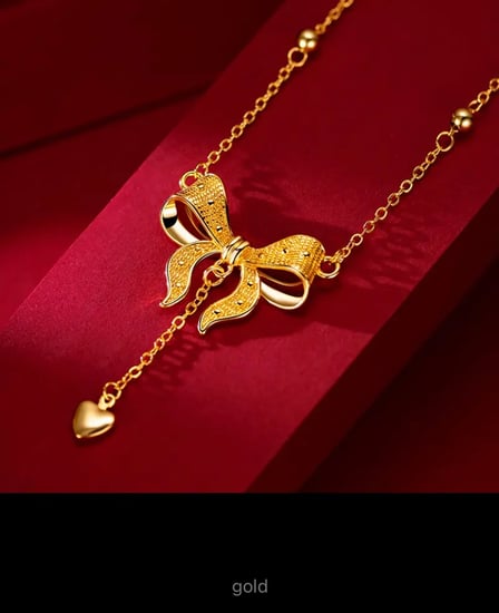 قلادة القوس الفاخرة الفائقة المطلية بالذهب عيار 24 قيراطا