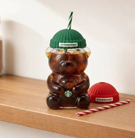 كوب الدب الزجاجي ستاربكس بِـ لونين Starbucks bearista
