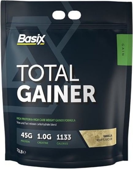 بيسيكس، توتال جينر ، نكهة الفانيلا المخفوقة 15 رطل _ BASIX TOTAL GAINER 15 LB