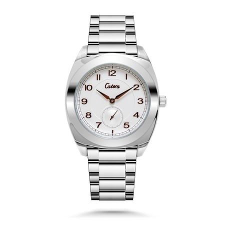 ساعة رجالية ستيل من كاتيرا بارقام ملونة