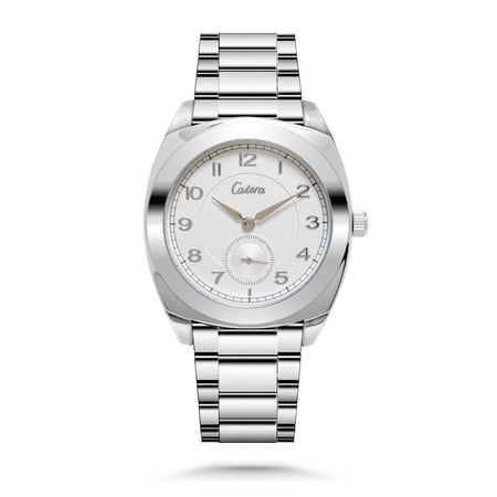 ساعة رجالية ستيل من كاتيرا بارقام ملونة